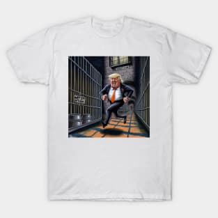 Trump running from Prison T-Shirts Design T-Shirt